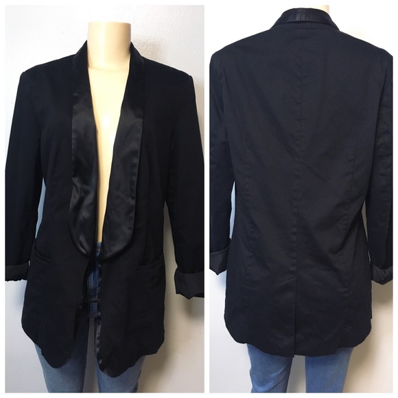 SOLD❌Who What Wear Open Front Tuxedo Blazer Black - Picture 2 of 16